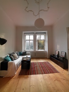 Living room in the old town square apartment